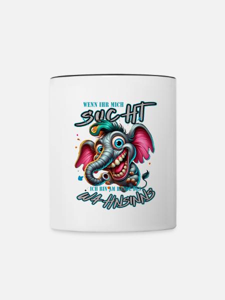 If you're looking for me, I'm on the verge of madness - Contrasting Mug - white/black