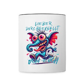 Mieux vaut être fou que l’un d’entre vous – éléphant - Mug contrasté - blanc/noir - Devant