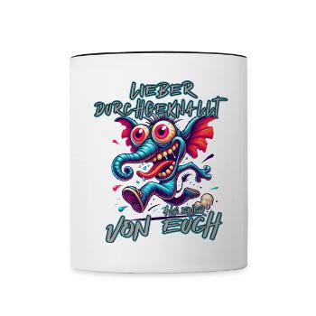 Mieux vaut être fou que l’un d’entre vous – éléphant - Mug contrasté - blanc/noir - Devant