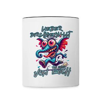 Mieux vaut être fou que l’un d’entre vous – éléphant - Mug contrasté - blanc/noir - Devant