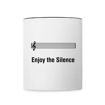 Enjoy The Silence - Lustiger Musiker Humor - Tasse zweifarbig - Weiß/Schwarz - Vorne