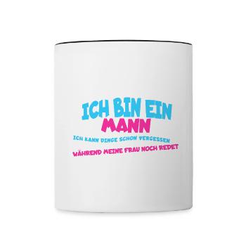 Je suis un homme, je peux oublier des choses... - Mug contrasté - blanc/noir - Devant