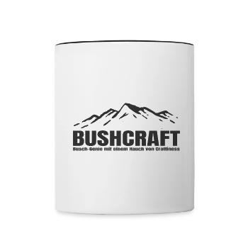 Bushcraft - Bush genius with a touch of crafti - Contrasting Mug - white/black - Front