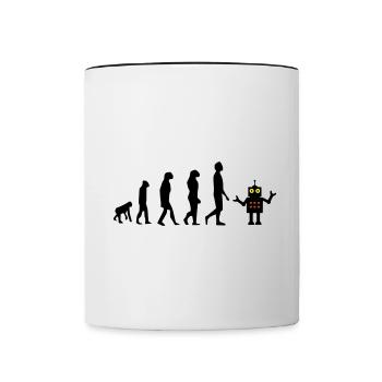 Evolution Roboter Zukunft AI KI - Tasse zweifarbig - Weiß/Schwarz - Vorne