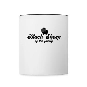 Moutons noirs de la famille | Humour mouton noir - Mug contrasté - blanc/noir - Devant