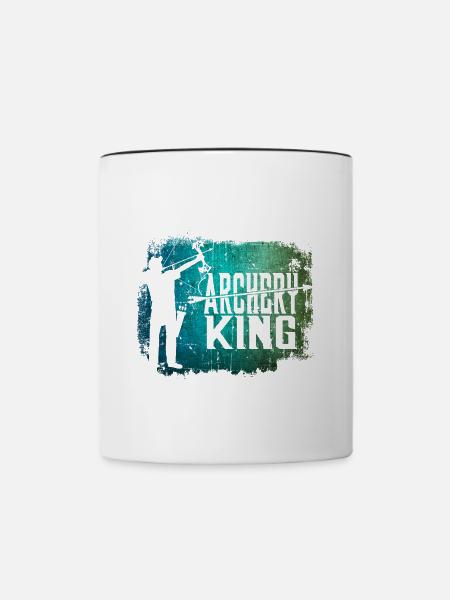 Bogenschütze King - Tasse zweifarbig - Weiß/Schwarz