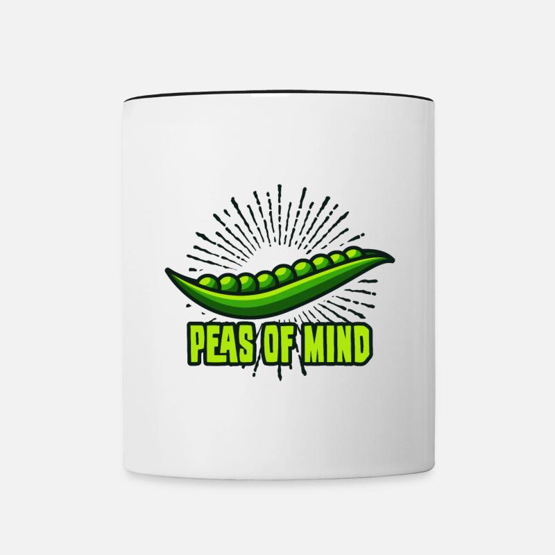 Peas bean funny gift gift idea - Contrasting Mug - white/black