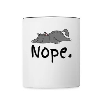 Chat chat dit non Drôle cadeau Geek - Mug contrasté - blanc/noir - Devant