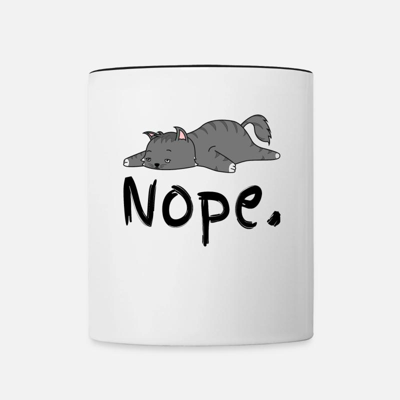 Chat chat dit non Drôle cadeau Geek - Mug contrasté - blanc/noir