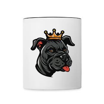 Couronne pour chien Staffordshire Bull Terrier - Mug contrasté - blanc/noir - Devant