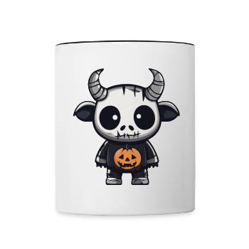 Stier Halloween Zombie - Tasse zweifarbig - Weiß/Schwarz - Vorne