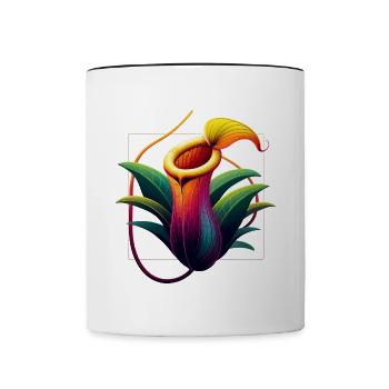 Nepenthes Pitcher Plant Carnivores colorés - Mug contrasté - blanc/noir - Devant