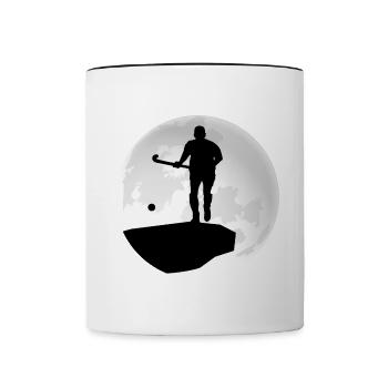 hockey feldhockey hockeyspieler warmup hockeyzone - Tasse zweifarbig - Weiß/Schwarz - Vorne