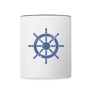 Steuerrad - Tasse zweifarbig - Weiß/Schwarz - Vorne