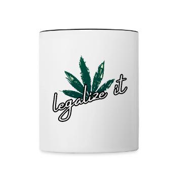 Legalize Marihuana Cannabis Weed Ganja Mary Jane - Tasse zweifarbig - Weiß/Schwarz - Vorne