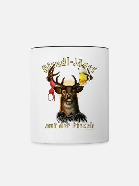Dirndl-Jäger - Tasse zweifarbig - Weiß/Schwarz
