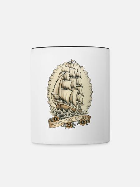 Hauskarten-Tattoos - Tasse zweifarbig - Weiß/Schwarz