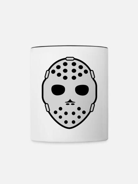 hockey maske - Tasse zweifarbig - Weiß/Schwarz