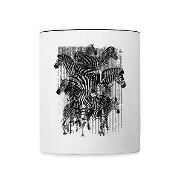Zebra (Stripes) - Tasse zweifarbig - Weiß/Schwarz - Vorne