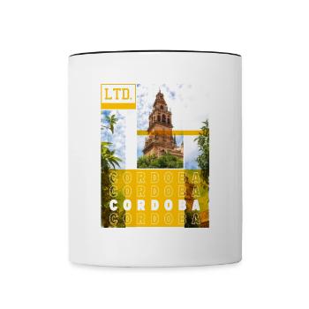 Cordoue Espagne Ville Skyline Vacances Amour - Mug contrasté - blanc/noir - Devant
