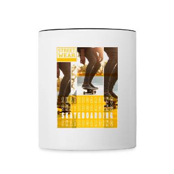 Skateboarding Skate Skater Skateboard Sk8 Vintage - Mug contrasté - blanc/noir - Devant