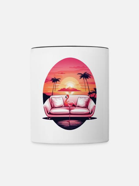 Flamingo Sofa - Tasse zweifarbig - Weiß/Schwarz