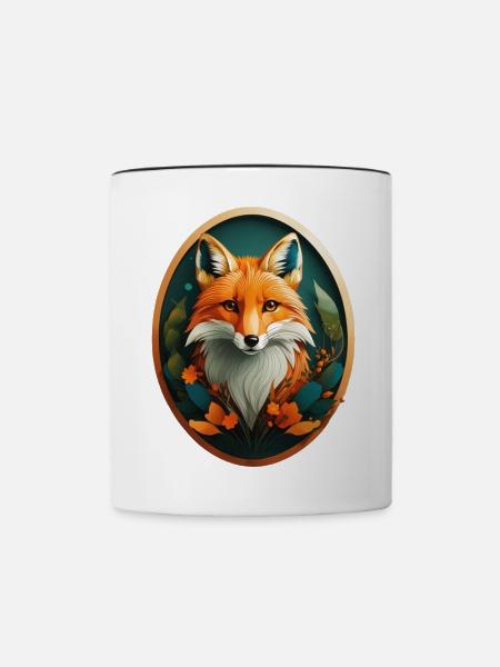 Rotfuchs - Tasse zweifarbig - Weiß/Schwarz