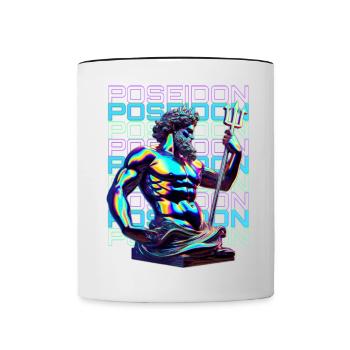 Neon Poseidon Trident - Contrasting Mug - white/black - Front