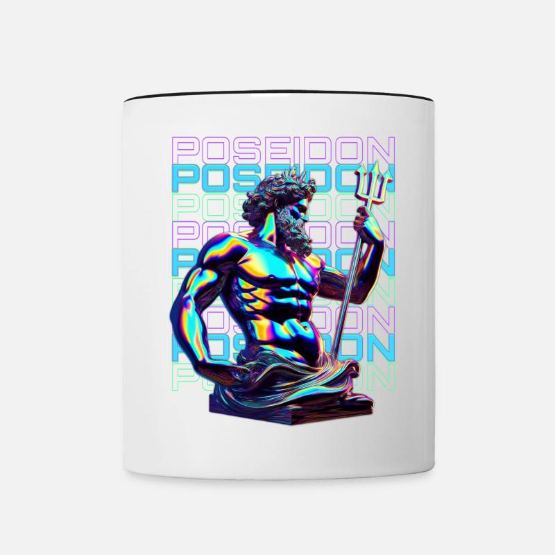 Neon Poseidon Trident - Contrasting Mug - white/black