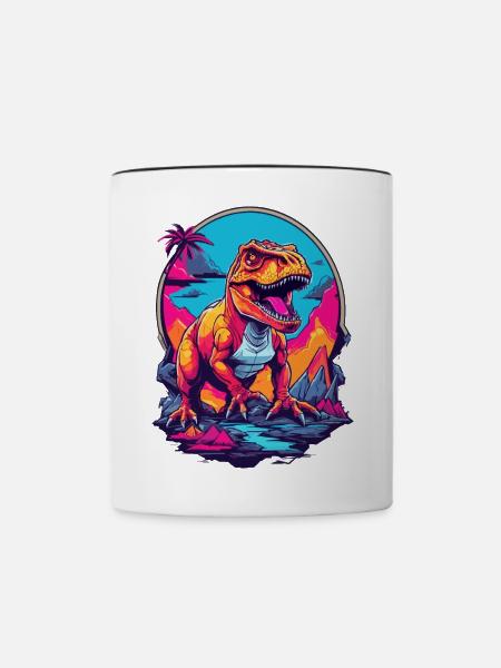 Tyrannosaurus Rex - Tasse zweifarbig - Weiß/Schwarz
