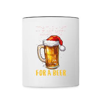 Weihnachten Bier Weihnachtsbier Prost Lustig Humor - Tasse zweifarbig - Weiß/Schwarz - Vorne