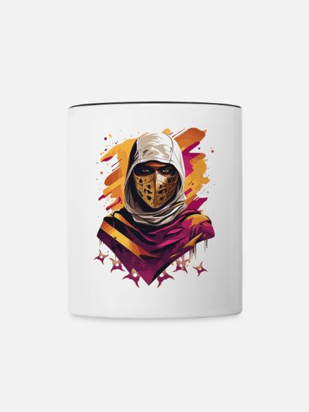 Ninja Samurai Krieger - Tasse zweifarbig - Weiß/Schwarz