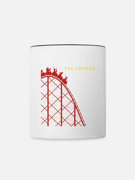 Krypto-Fahrt Achterbahnfahrt - Tasse zweifarbig - Weiß/Schwarz
