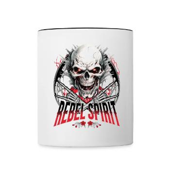 crâne crâne squelette moto motard gang - Mug contrasté - blanc/noir - Devant