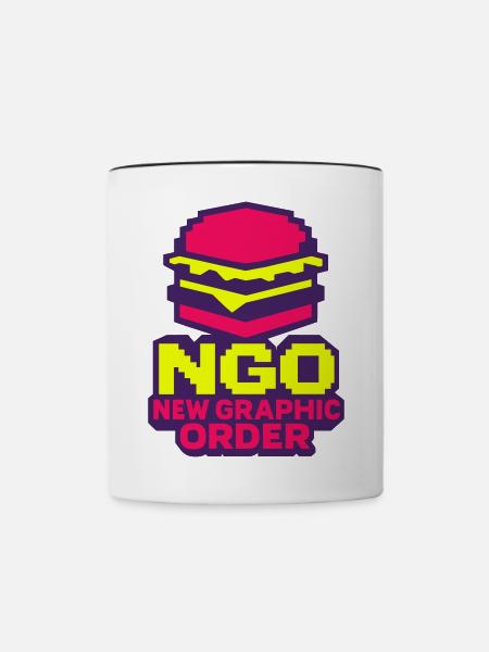 8bit NGO Burger - Tasse zweifarbig - Weiß/Schwarz