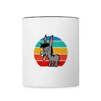 Ich bin nicht stur - nur meinungsstabil Esel - Tasse zweifarbig - Weiß/Schwarz - Vorne