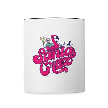 Santa Cruz Californie vintage rétro surfing ville - Mug contrasté - blanc/noir - Devant