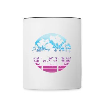 Santa Barbara California Sonnenuntergang Retro - Tasse zweifarbig - Weiß/Schwarz - Vorne