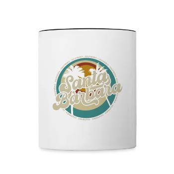 Santa Barbara California Sonnenuntergang Retro - Tasse zweifarbig - Weiß/Schwarz - Vorne