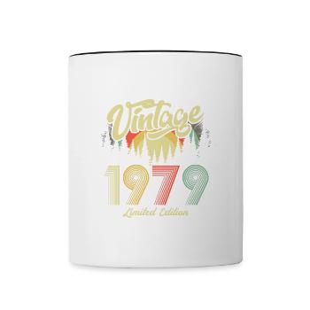 1979 Birthday born in 1979 Retro Vintage - Contrasting Mug - white/black - Front