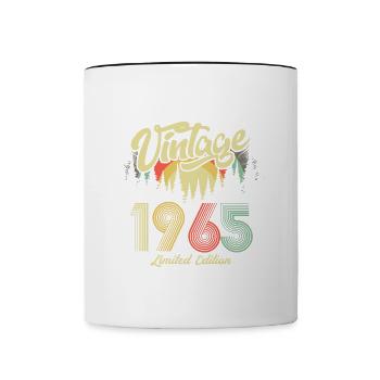 1965 Anniversaire né en 1965 Rétro Vintage - Mug contrasté - blanc/noir - Devant