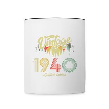 1940 Anniversaire né en 1940 Rétro Vintage - Mug contrasté - blanc/noir - Devant