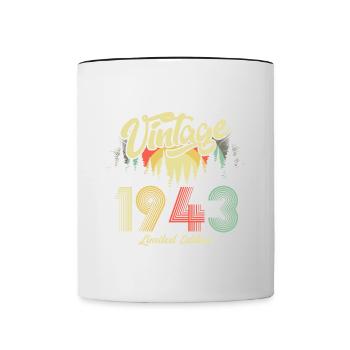 1943 Birthday born in 1943 Retro Vintage - Contrasting Mug - white/black - Front
