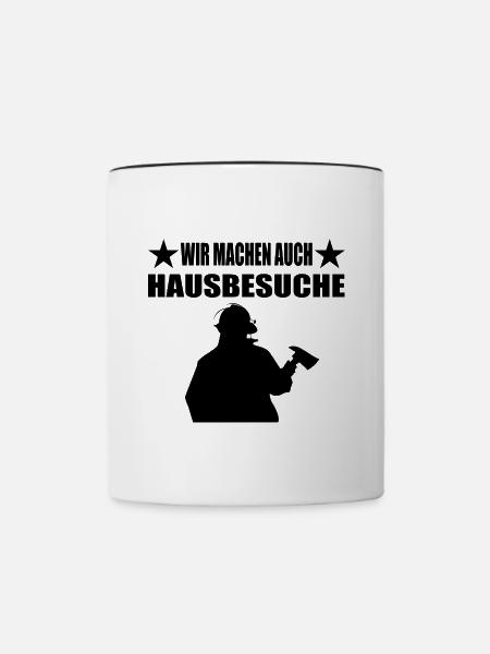 Feuerwehr - Tasse zweifarbig - Weiß/Schwarz