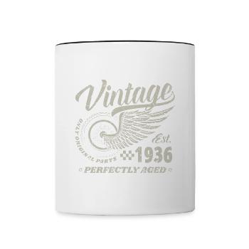 Vintage 1936 Year of birth 84 Birthday 84 Vintage - Contrasting Mug - white/black - Front