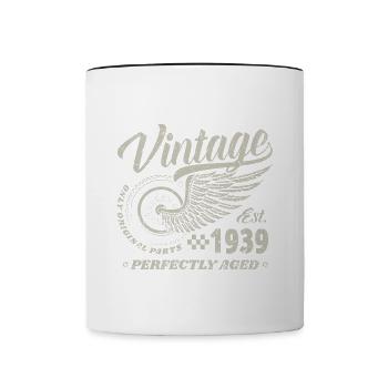 Vintage 1939 Year of birth 85 Birthday 85 Vintage - Contrasting Mug - white/black - Front