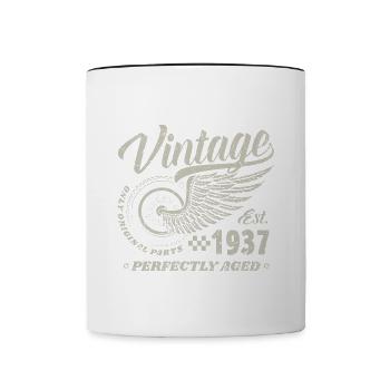 Millésime 1937 Année de naissance 83 Anniversaire 83 Millésime - Mug contrasté - blanc/noir - Devant