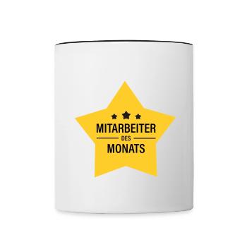 Mitarbeiter des Monats - Tasse zweifarbig - Weiß/Schwarz - Vorne