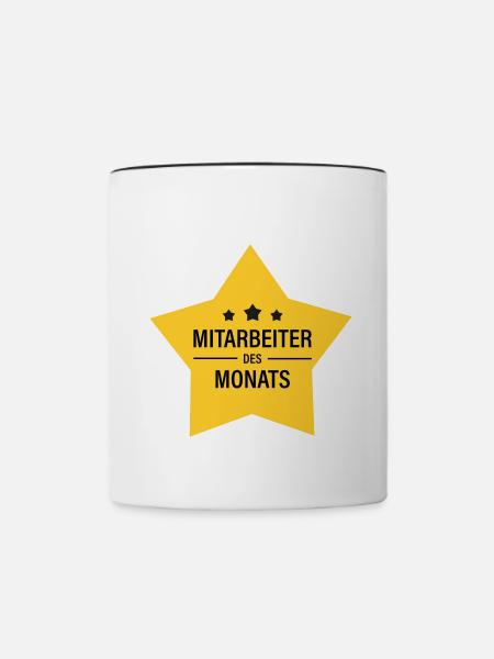Mitarbeiter des Monats - Tasse zweifarbig - Weiß/Schwarz