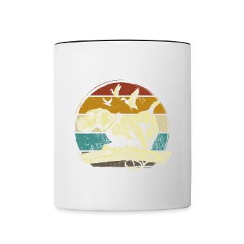 German Wirehair Dog Hunting Hunter Motif - Contrasting Mug - white/black - Front